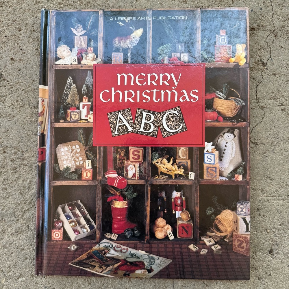 Vintage Merry Christmas ABC Cross Stitch Pattern Book by Leisure Arts